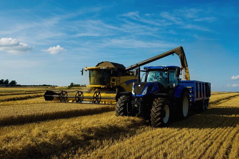 Combine harvester and tractor