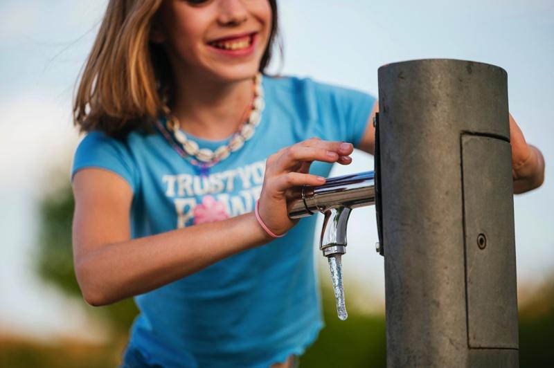 Girl drinking water